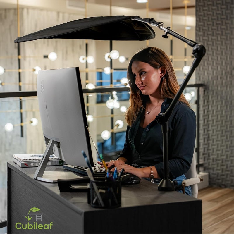 Cubileaf ظل قماش الكيوبل - درع ضوء الكيوبل المتين - ورقة المكتب لحجب الضوء العلوي - مظلة خصوصية الكيوبل - مظلة مكتب سهلة التجميع - مظلة شمسية للمكتب - Image 5